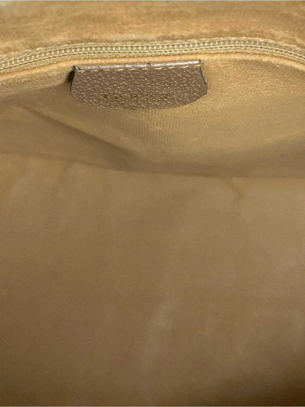 Gucci Tan & Beige GG Canvas Satchel with Gold Hardware